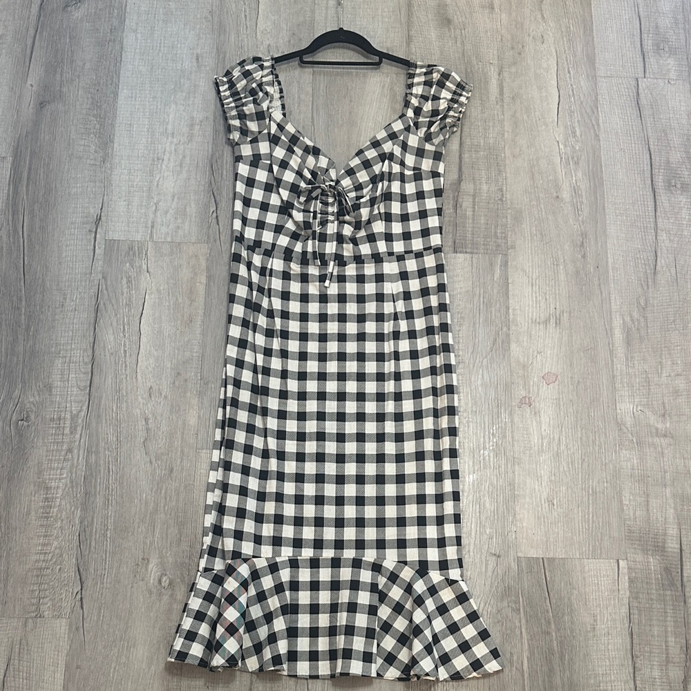 Collectif Black and White Checkered bettie Paige pinup Dress